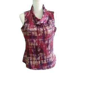 Coldwater Creek  Pink/Purple Sleeveless Tailored Blouse - Size XS